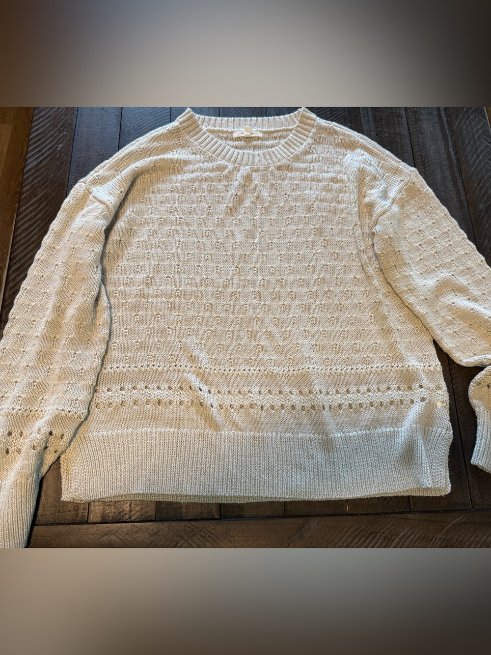 Maurices Cream Textured Crewneck Sweater